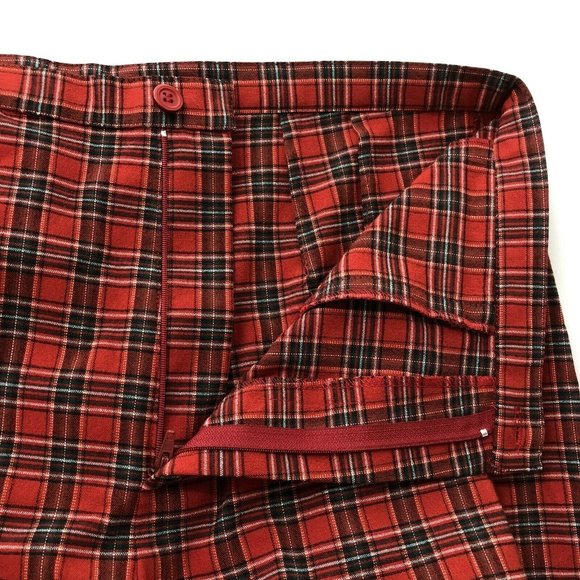 Plaid Red Women's Pants - Picture 8 of 12
